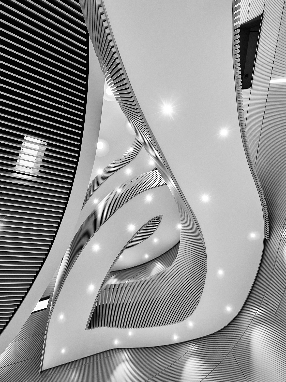 The staircase to the Headquarter Lavazza (Nuvola Lavazza Headquar​ter, Turin, Italy)