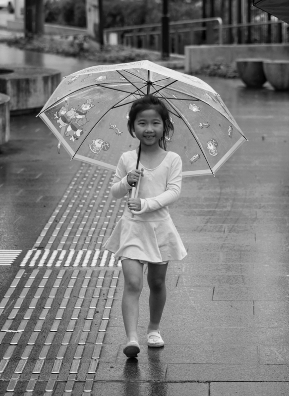 Chinese girl with umbrella