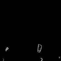 black and white glowing edges