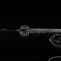 black and white glowing edges