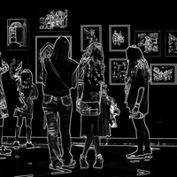 black and white glowing edges