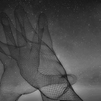 black and white glowing edges