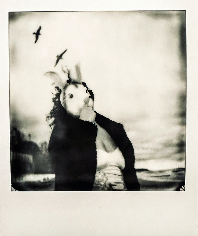 Self-portrait by the sea