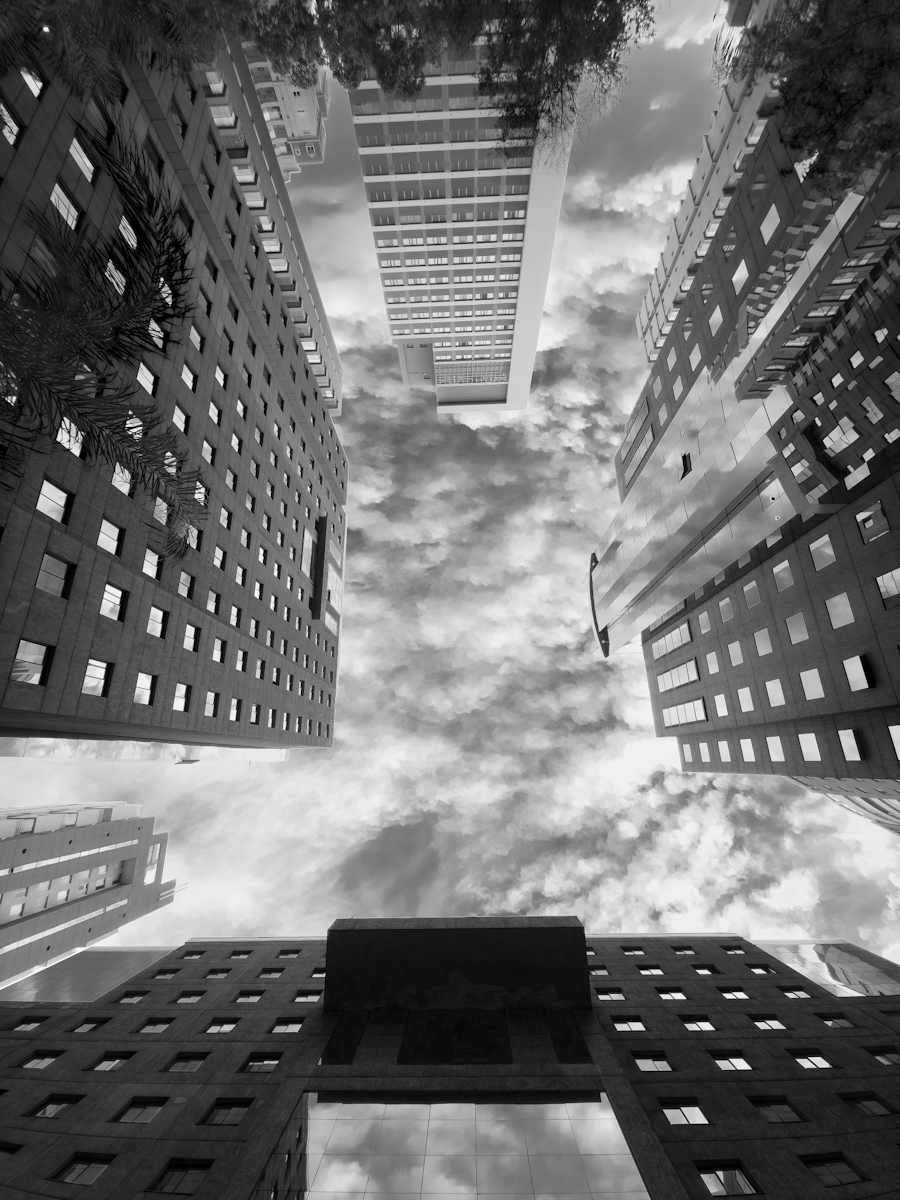 Sky framed by  modern buildings