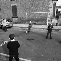 Football dans Sybil Road, Liverpool