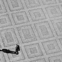 Lonely man and his shadow